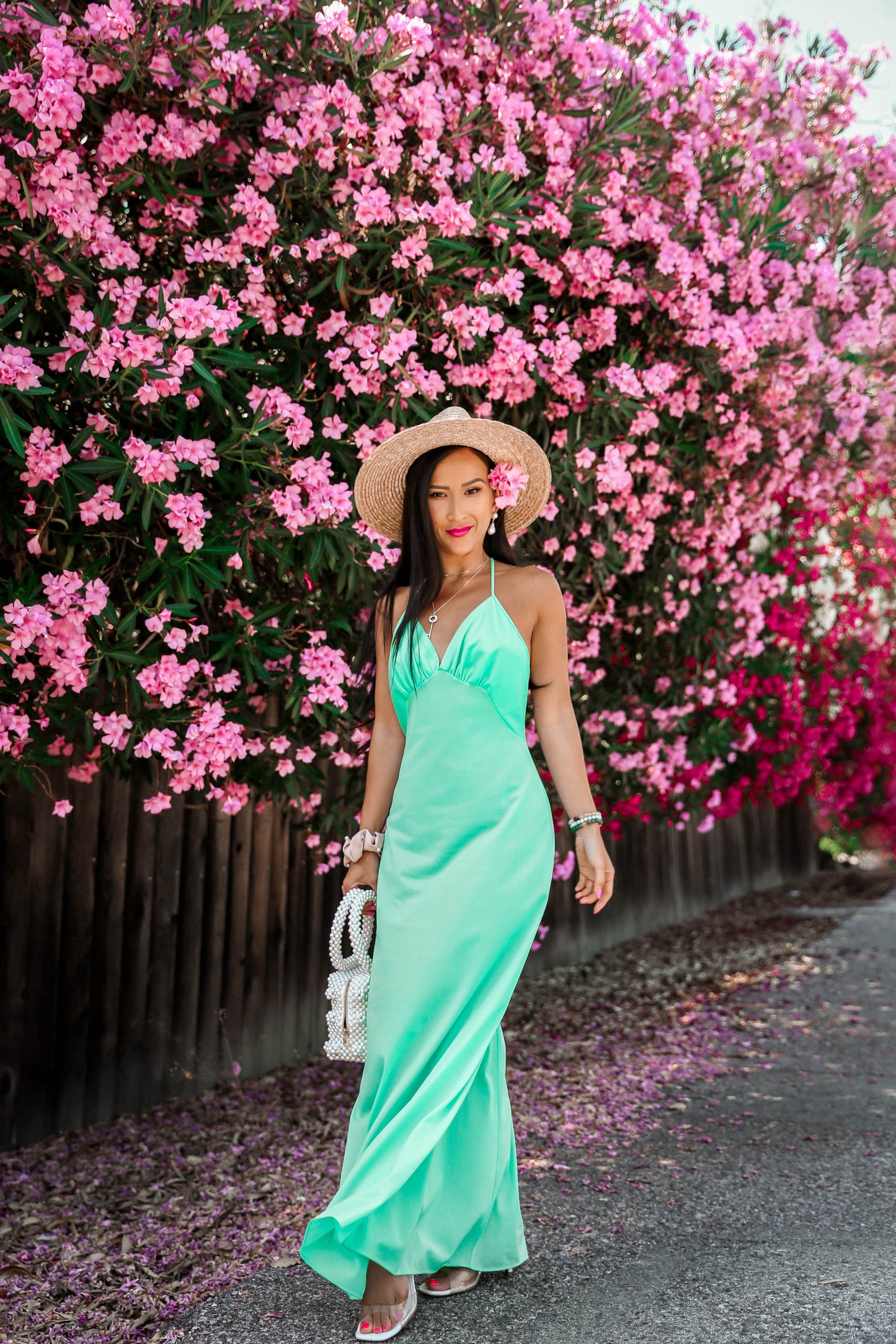 Vintage Mint Green Maxi Slip Dress