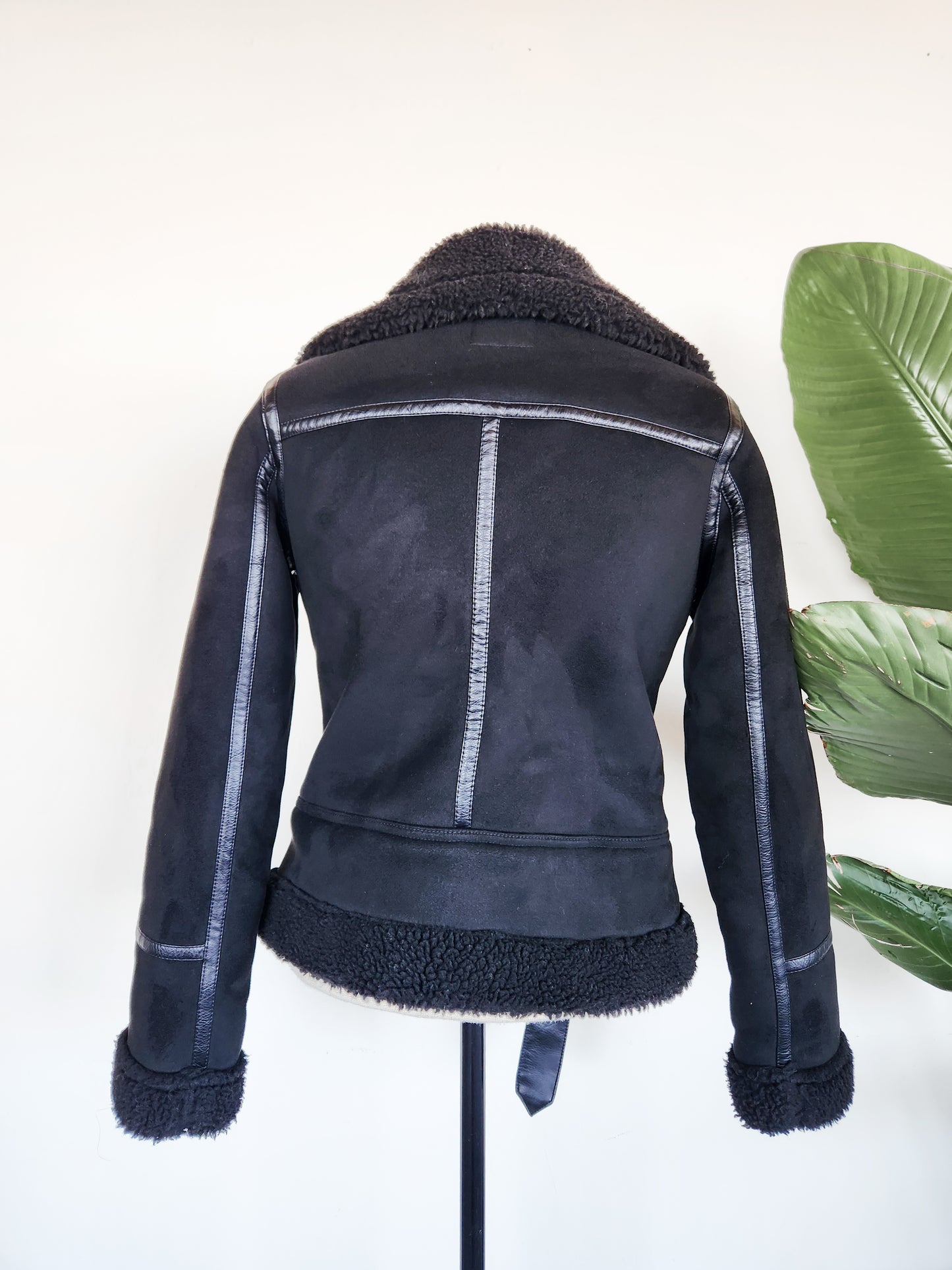 Zara Moto Suede Jacket in Black
