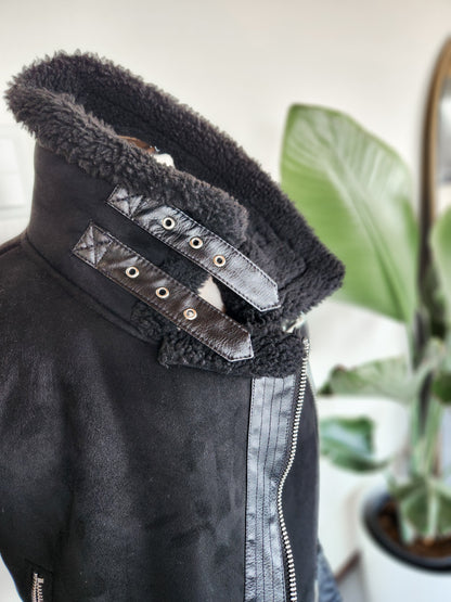Zara Moto Suede Jacket in Black