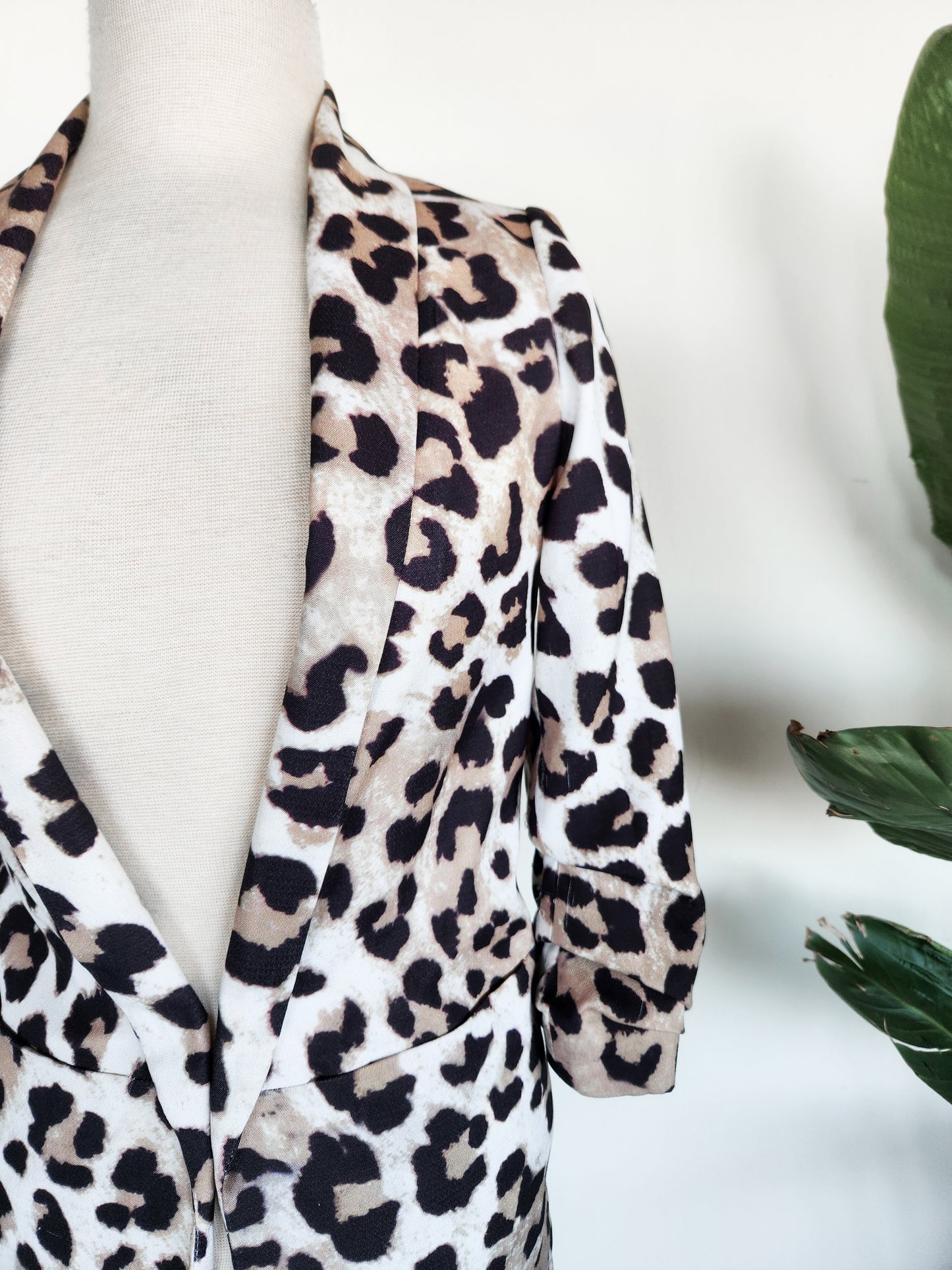ASOS Leopard Print Long Blazer