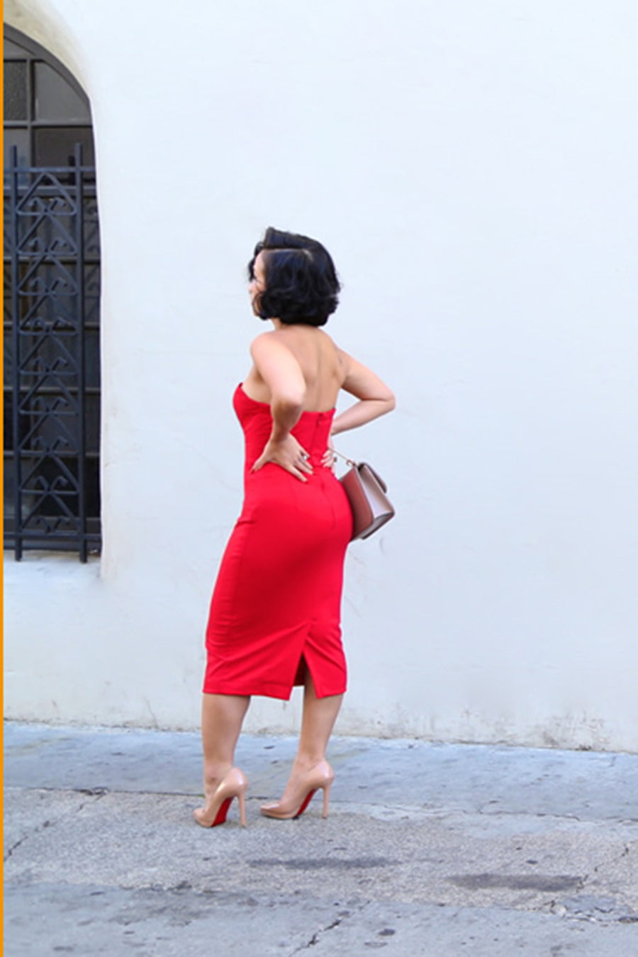 KTR Sample Valerie Midi Dress in Red