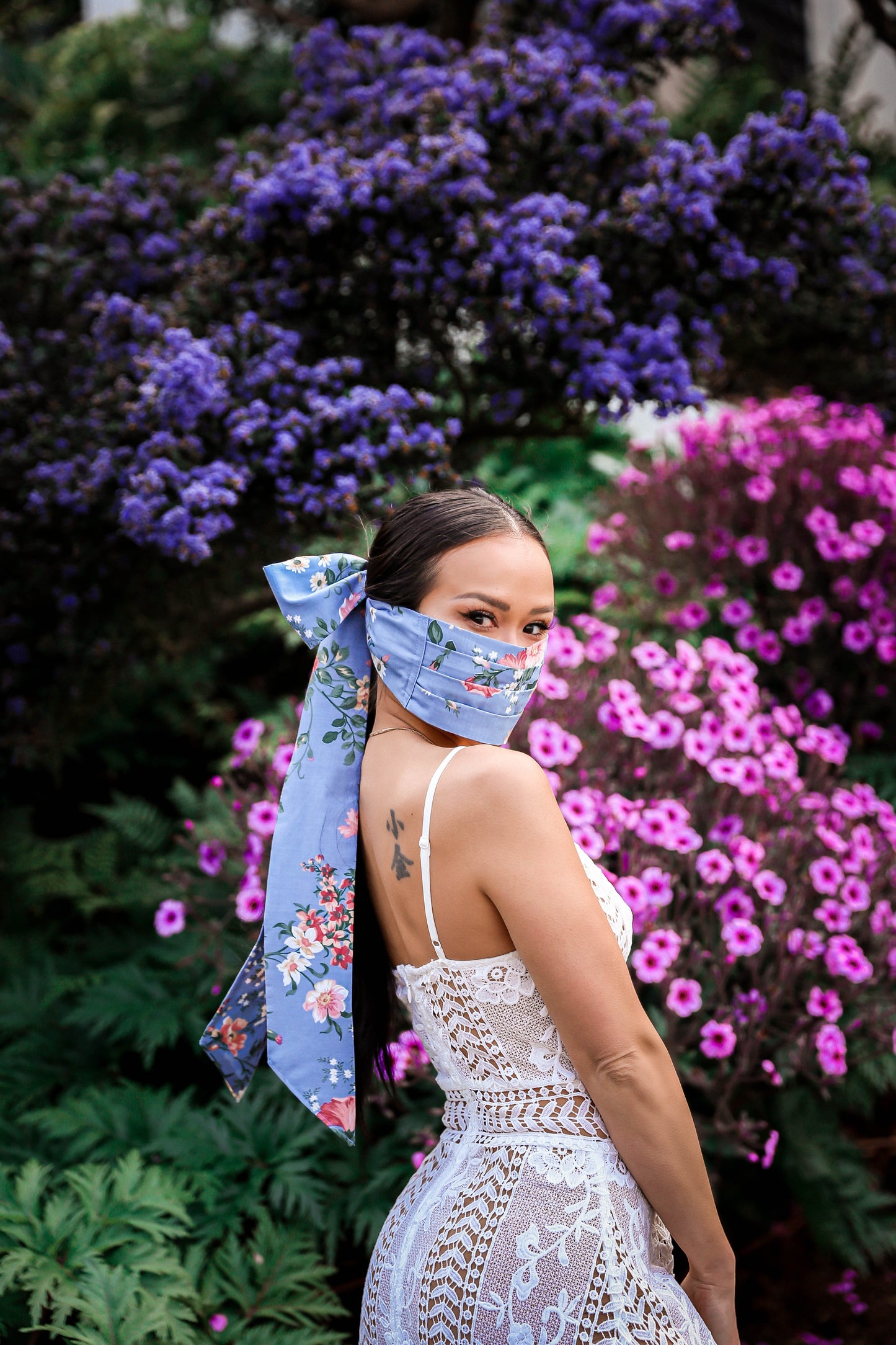 Floral Bow Face Mask