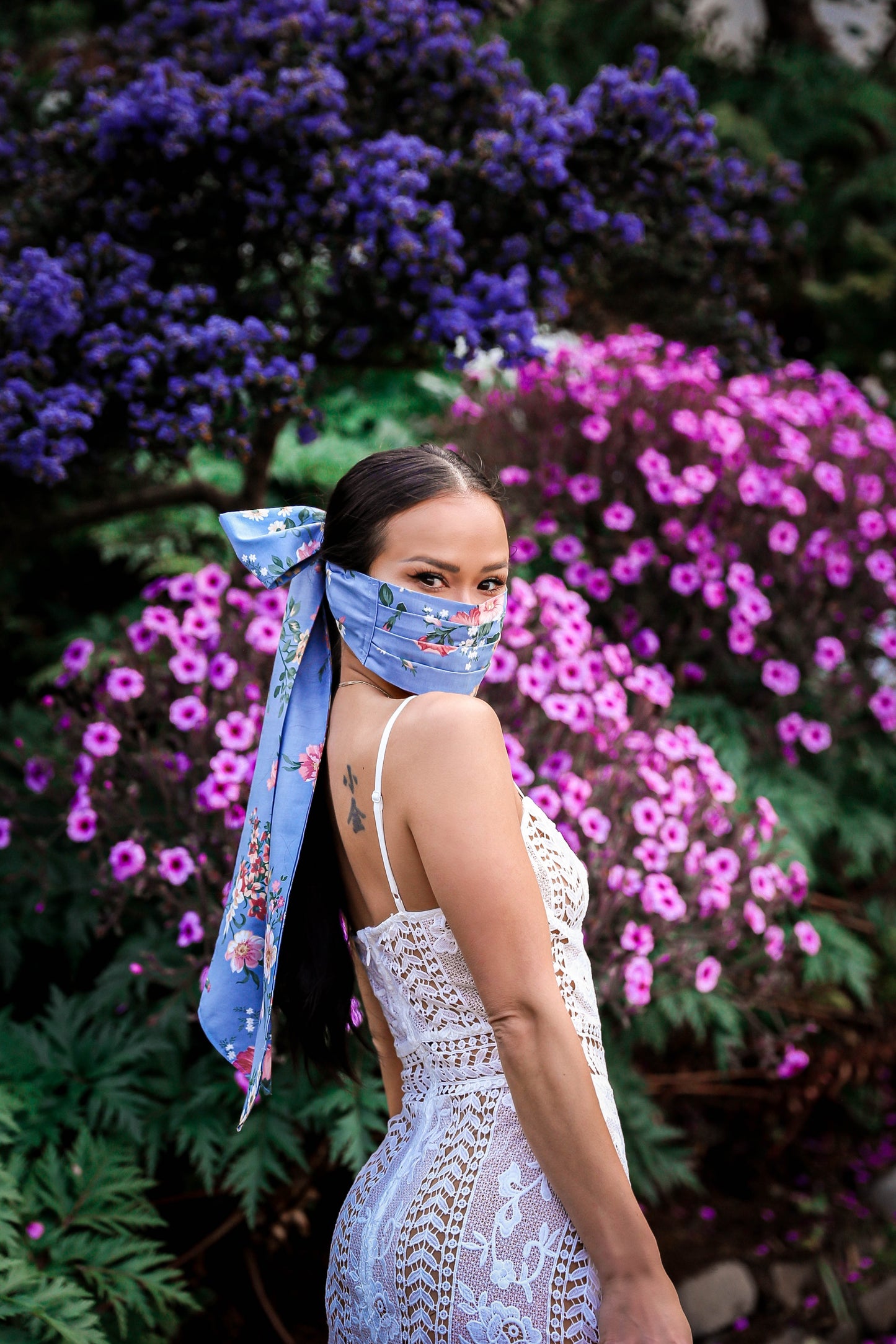 Floral Bow Face Mask