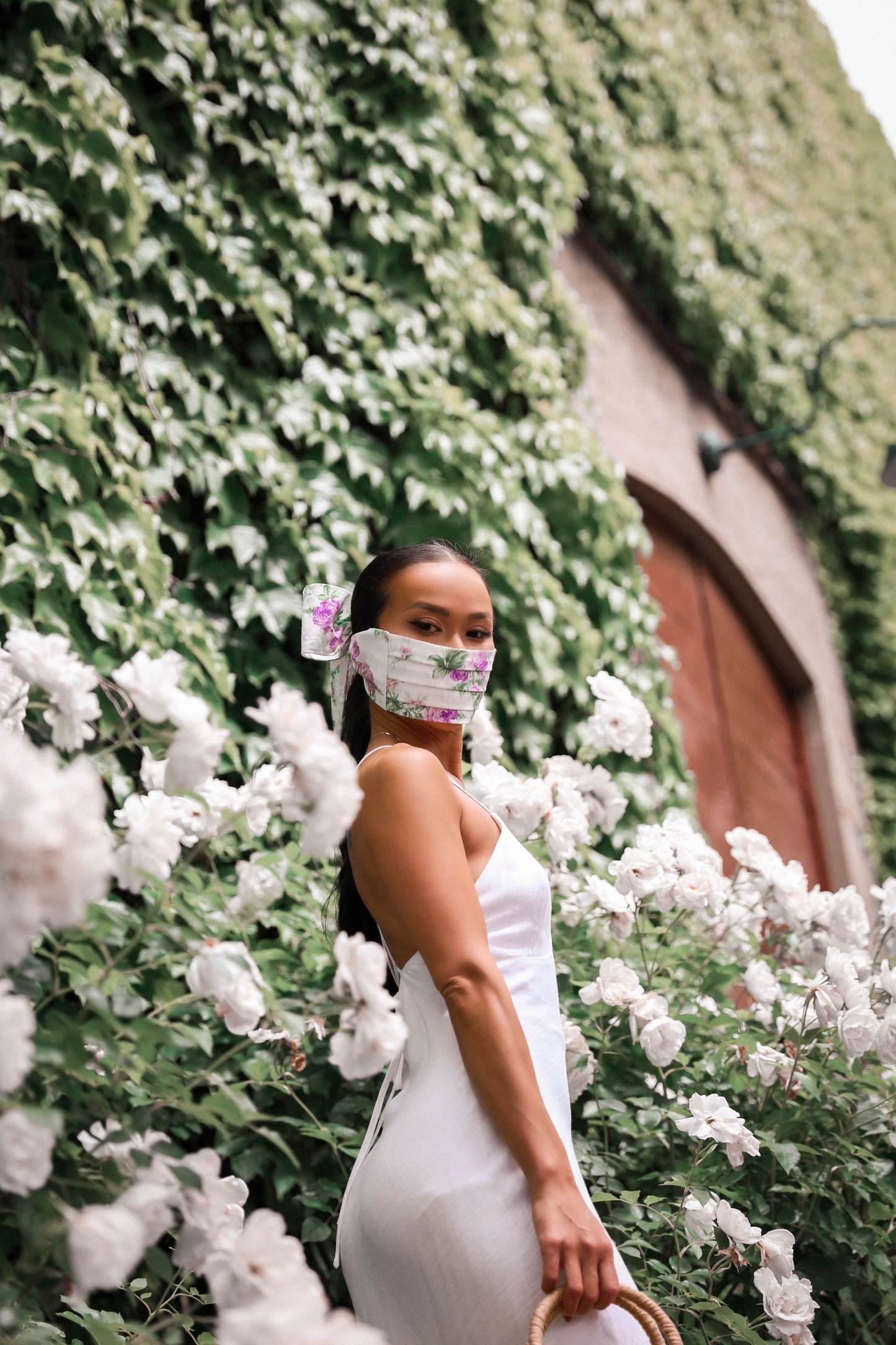 Floral Bow Face Mask