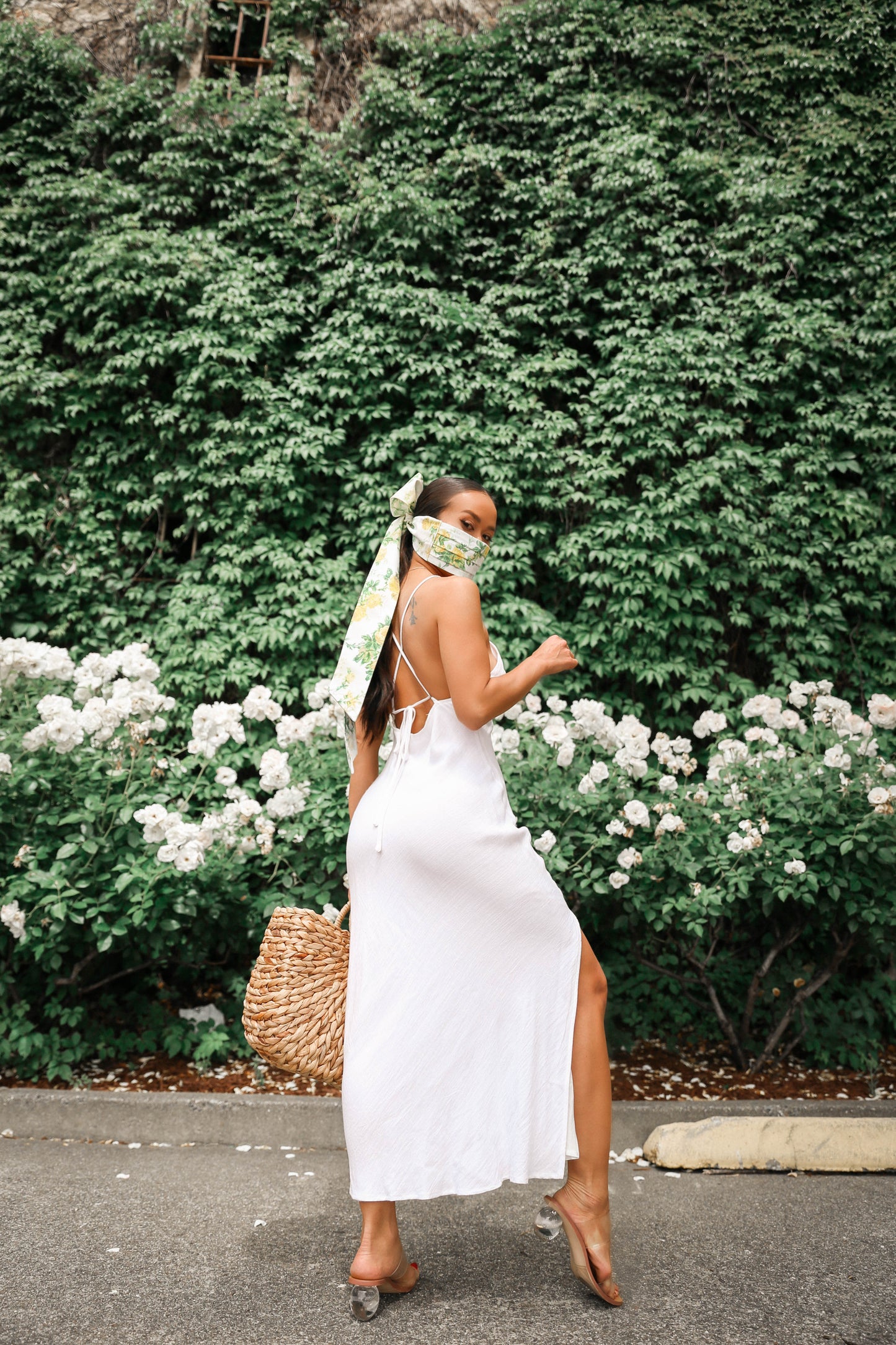 Floral Bow Face Mask
