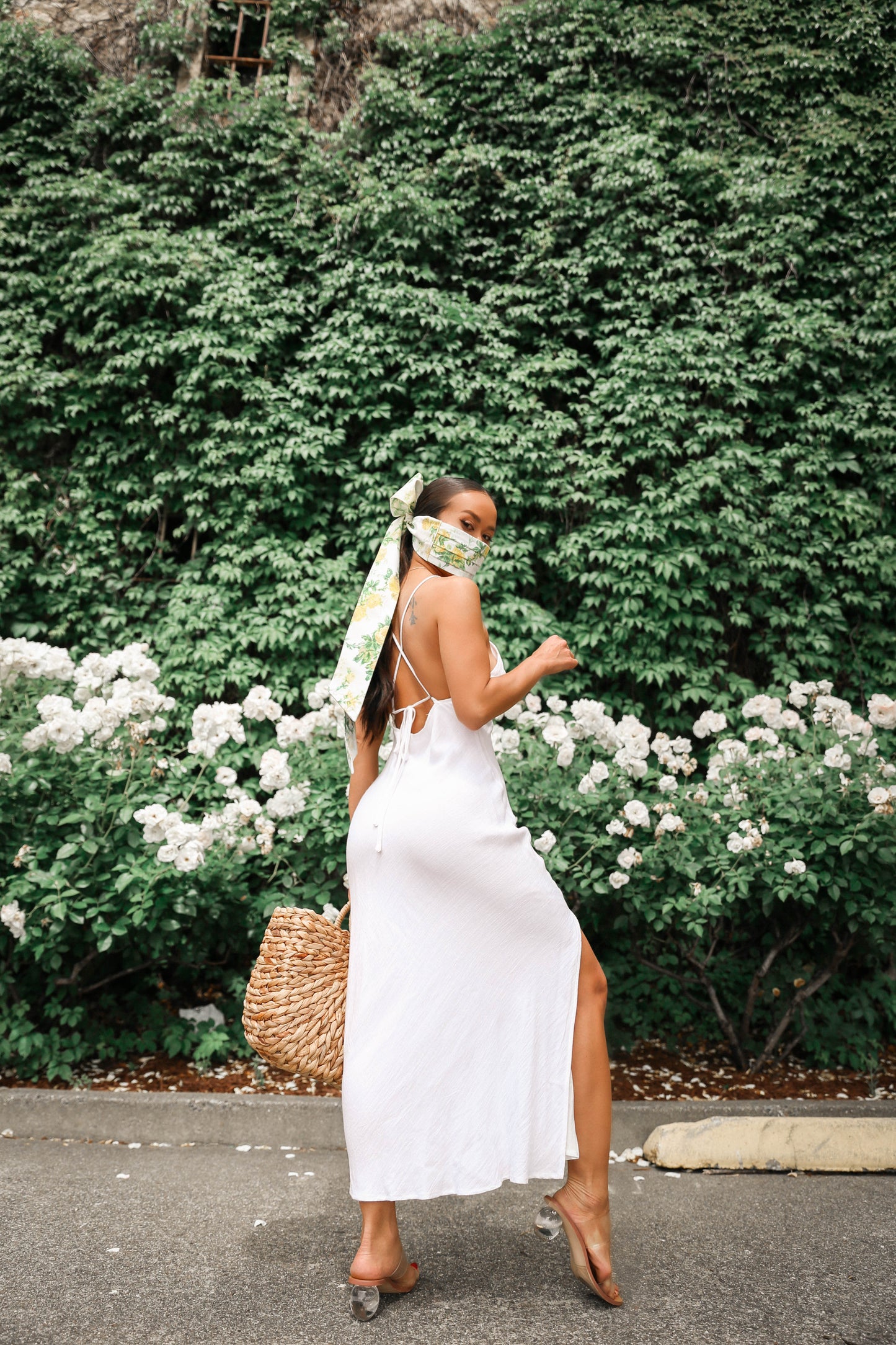 Floral Bow Face Mask