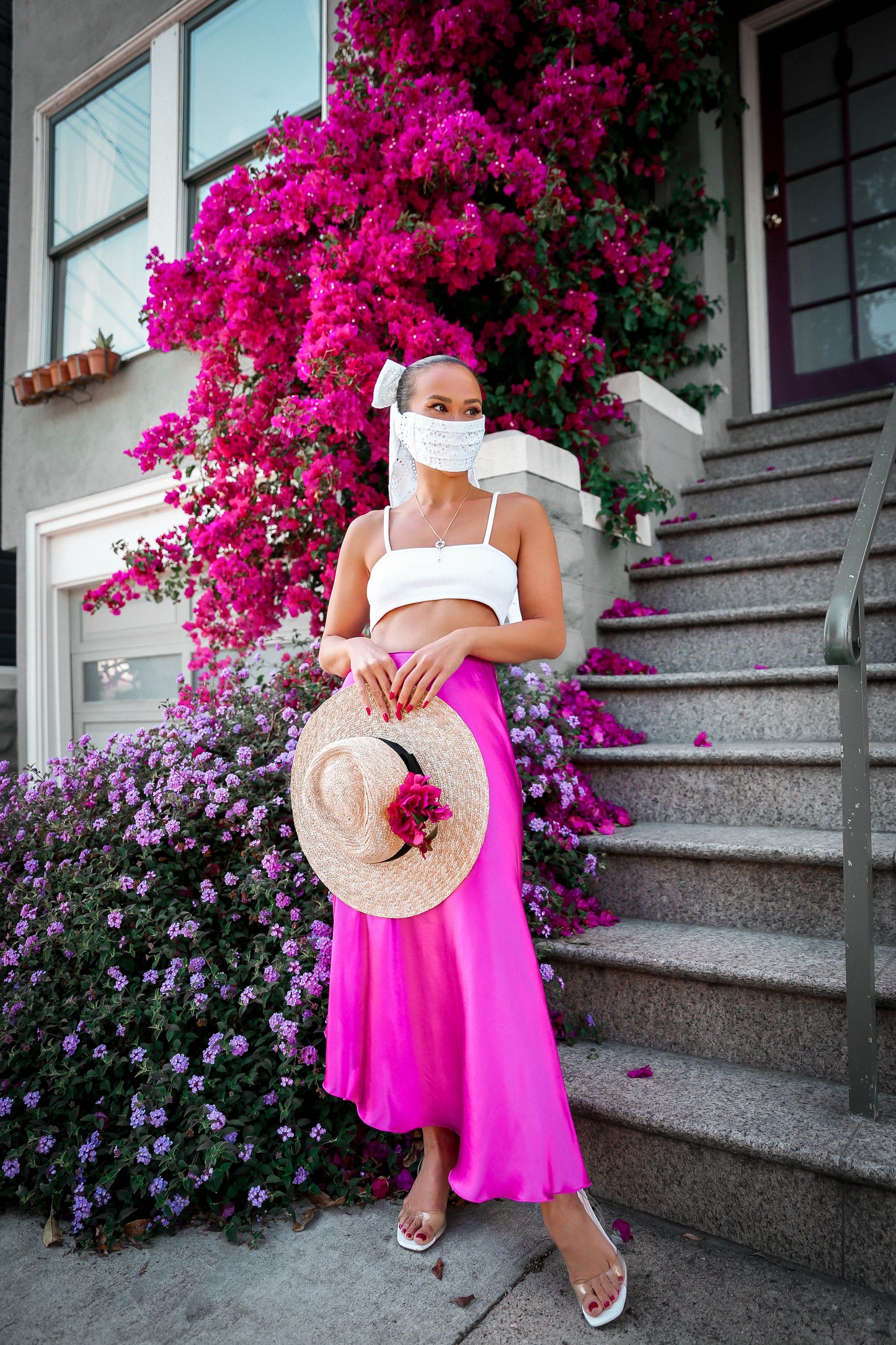 Eyelet Bow Face Mask