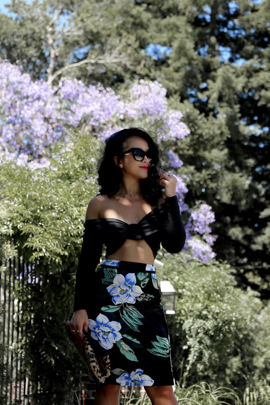 Banana Republic Floral Midi Pencil Skirt