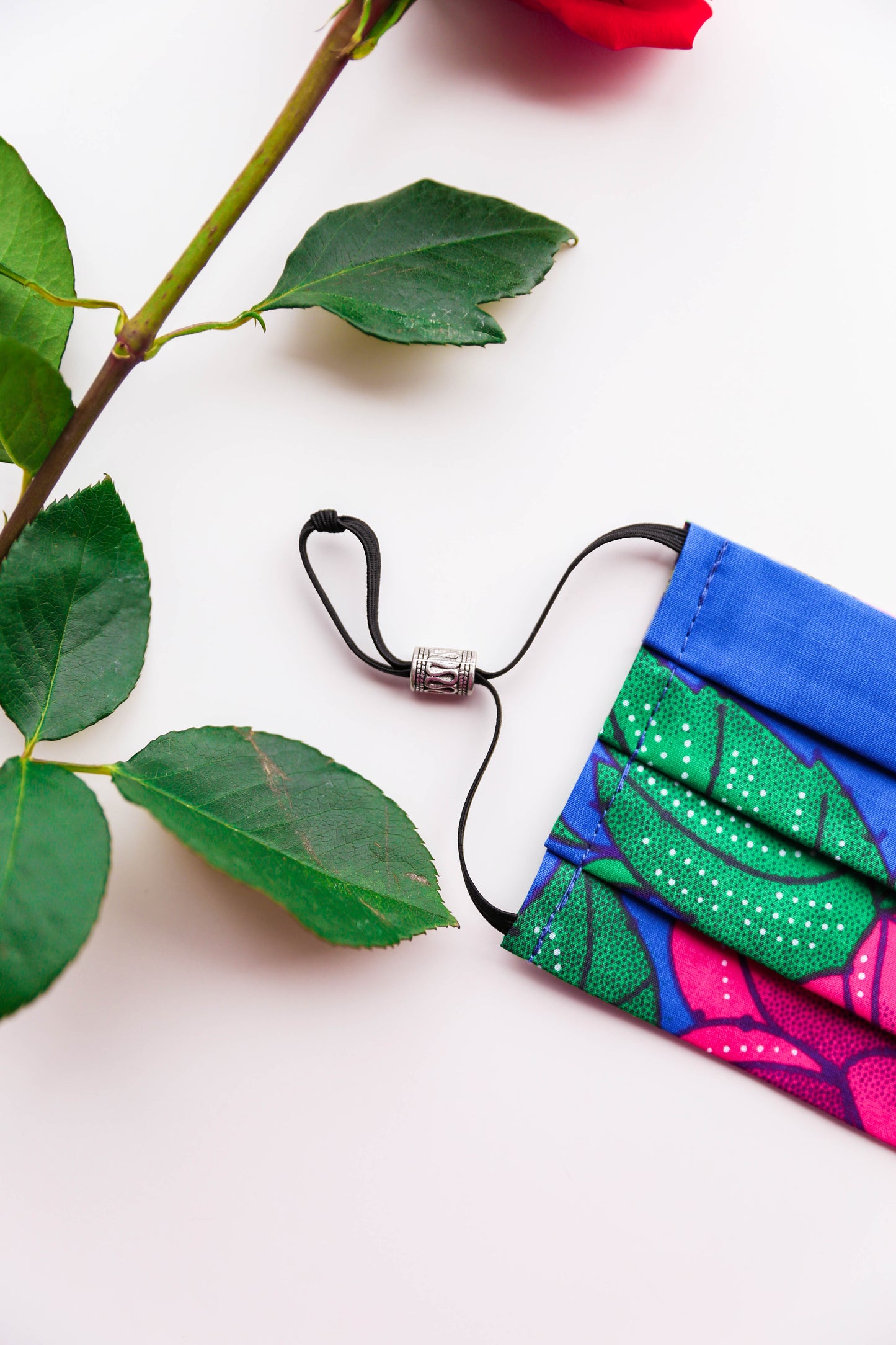Floral Face Mask (Blue Floral) with Adjustable Ear Loops