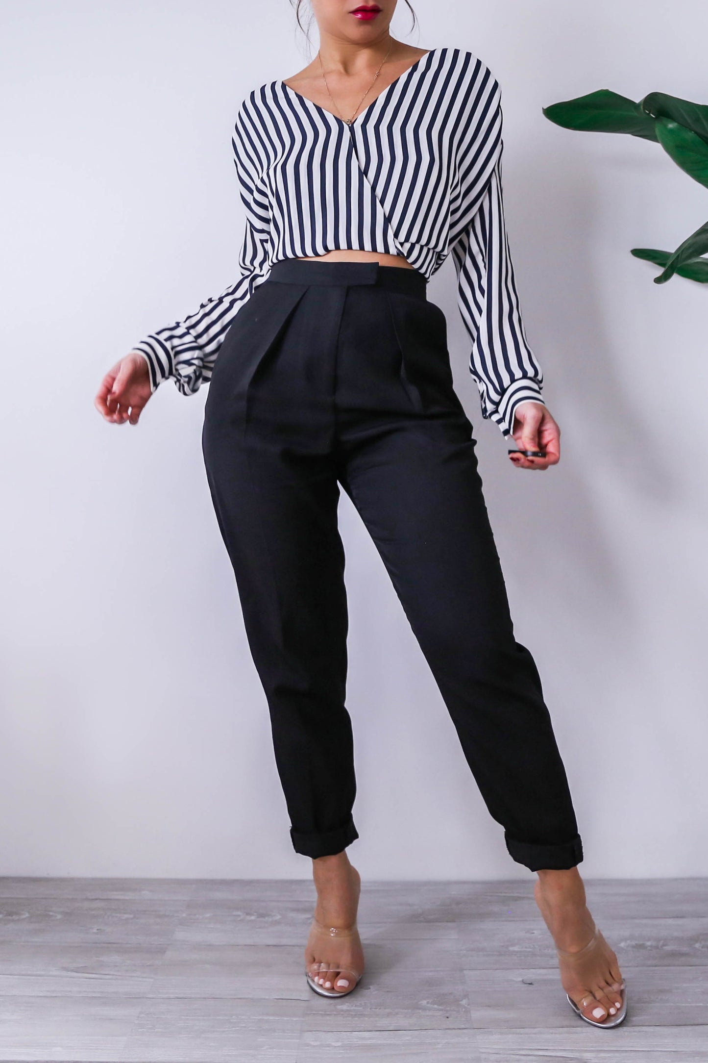 H&M High Waisted Black Trousers