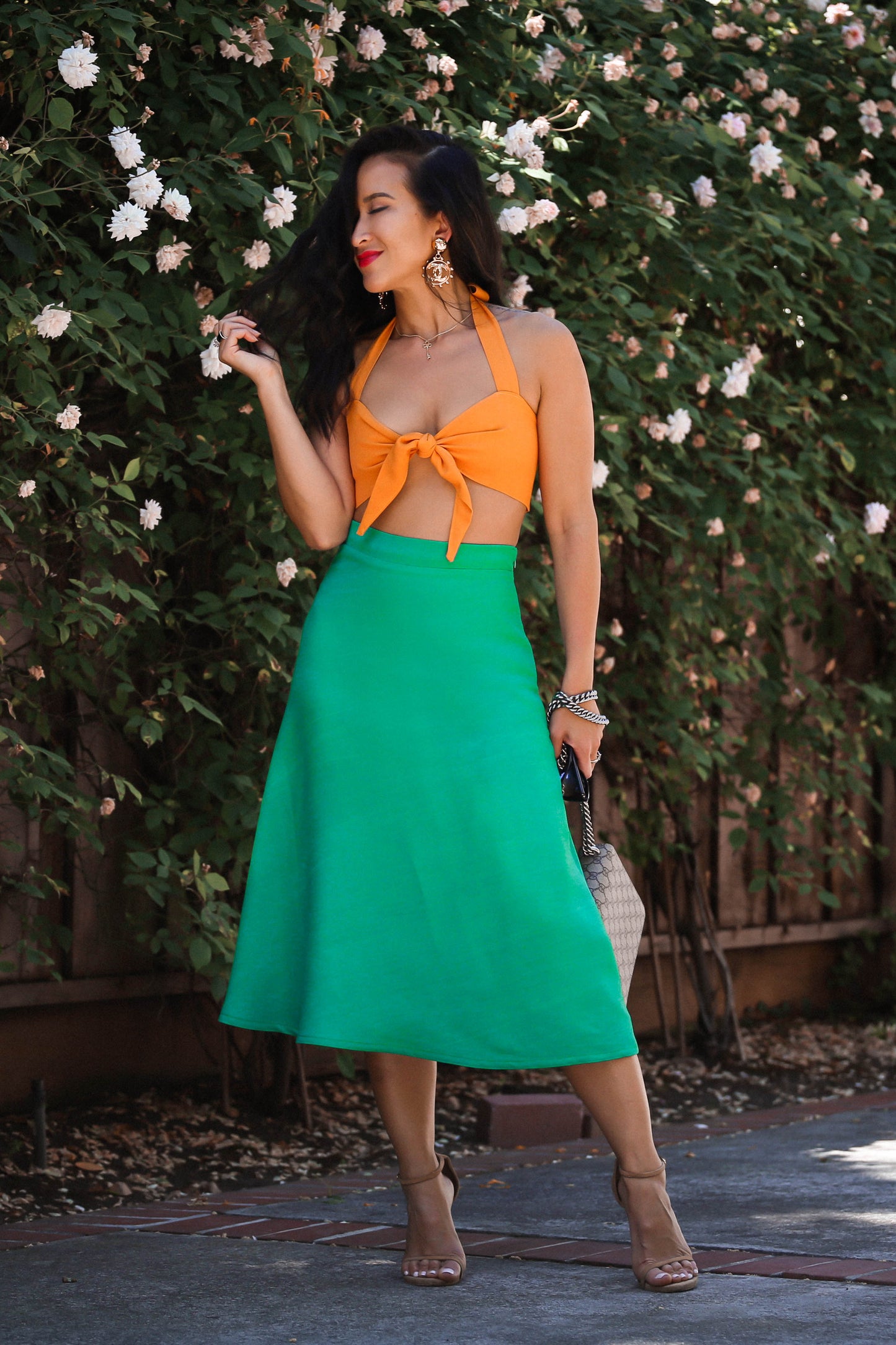 KTR Green 50's Midi A-Line Skirt