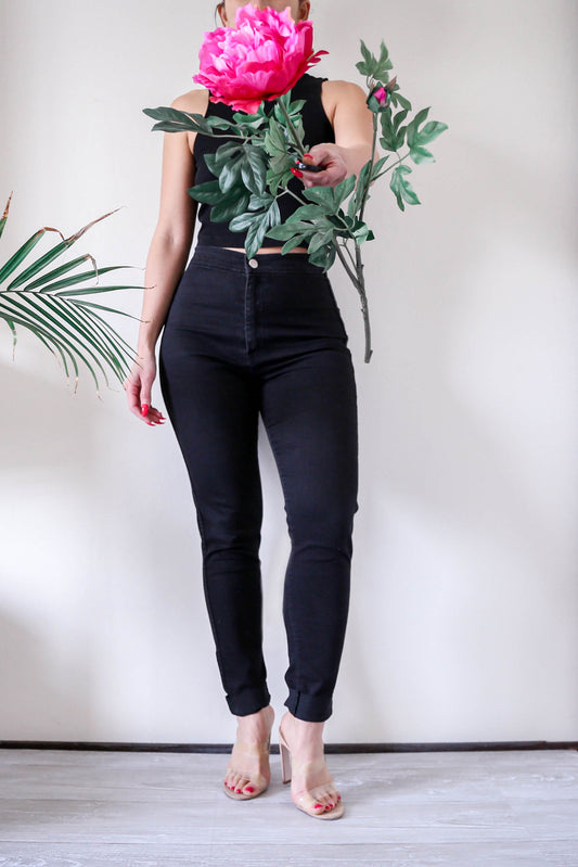 American Apparel Black High Waisted Skinny Jeans