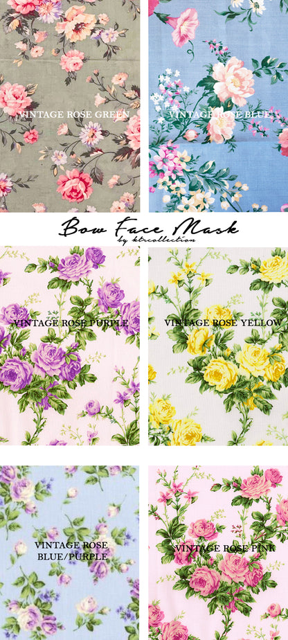 Floral Bow Face Mask