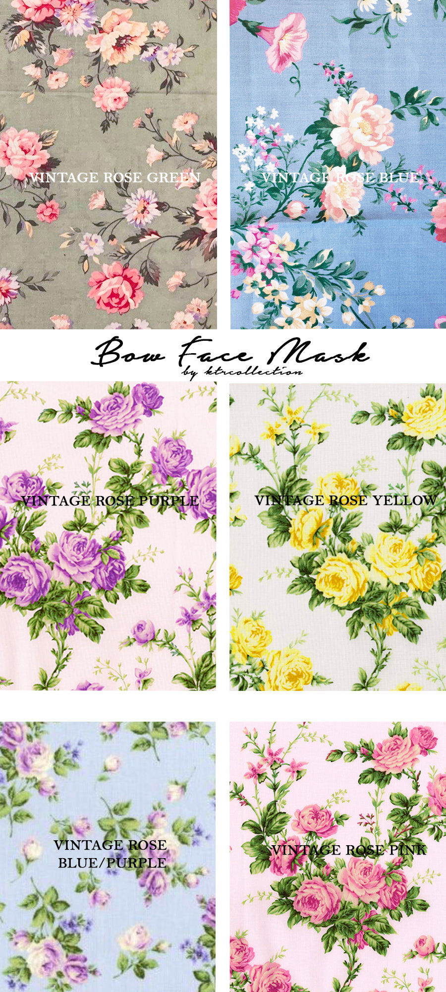 Floral Bow Face Mask