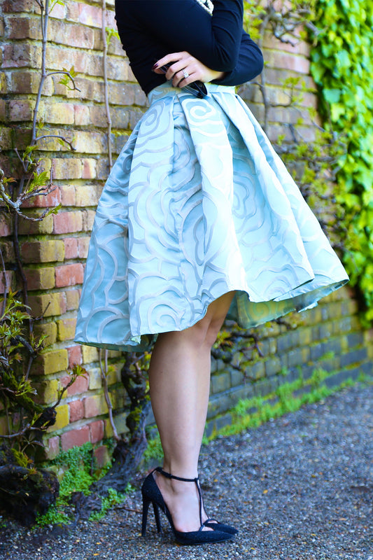 KTR High Low Rosette Skirt in Blue