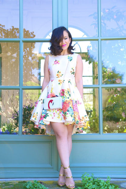 KTR Forget Me Not Floral Dress in Cream