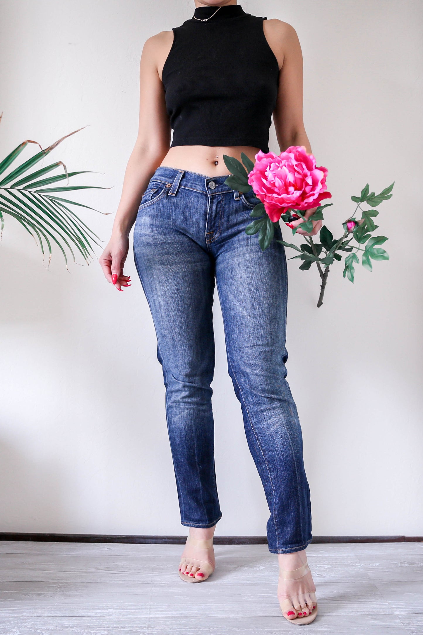7 For All Mankind Low Rise Skinny Denim Jeans