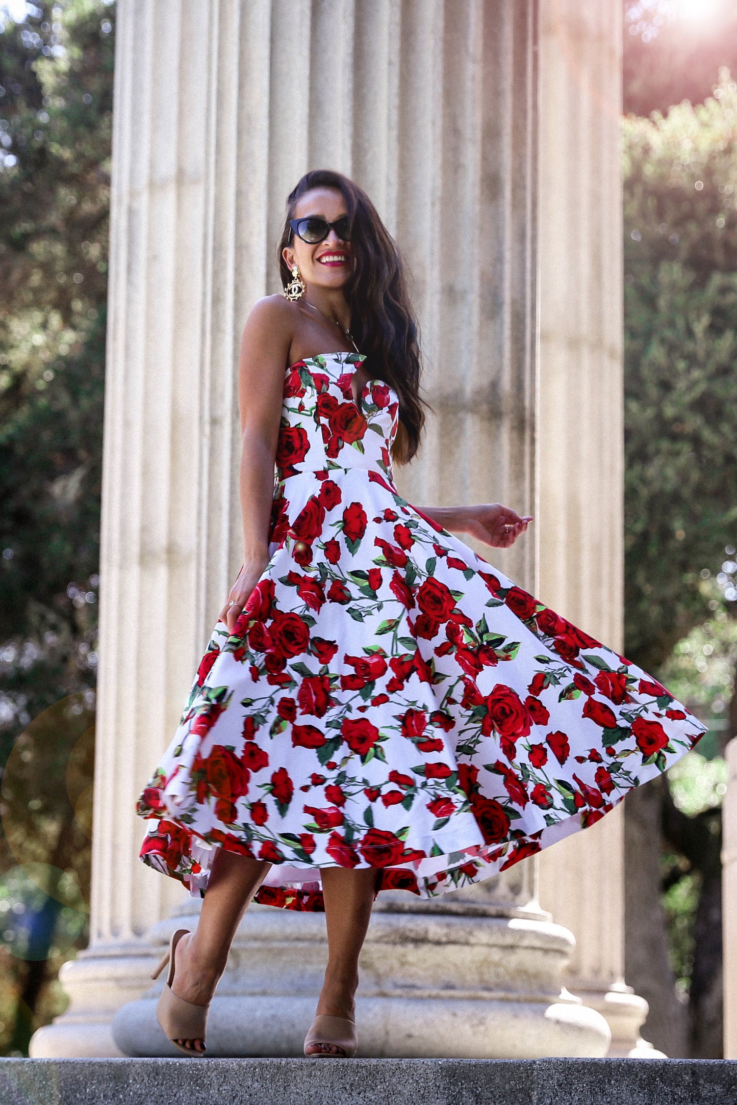 MADE TO ORDER: The Valerie Midi Red Rose Dress